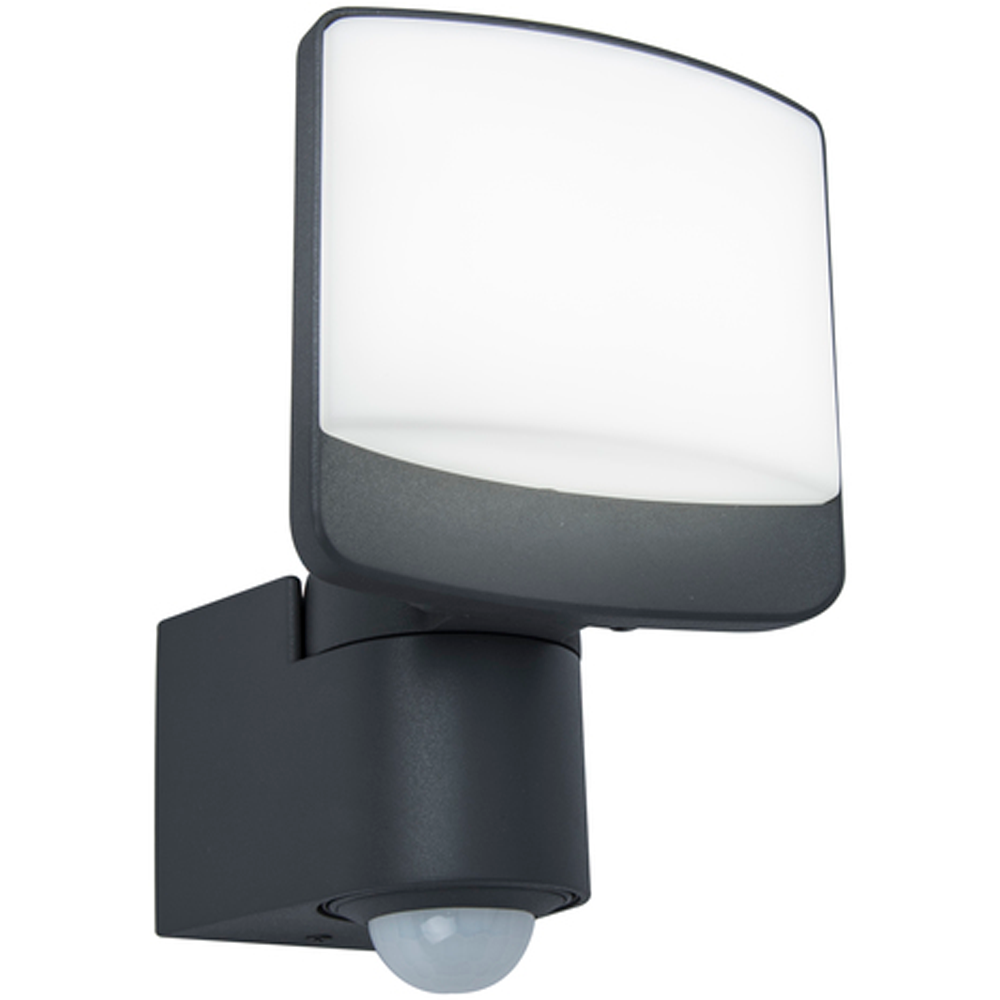 LED-sensor-utendørs veggspot SUNSHINE, 15 cm, mørkegrå, IP44