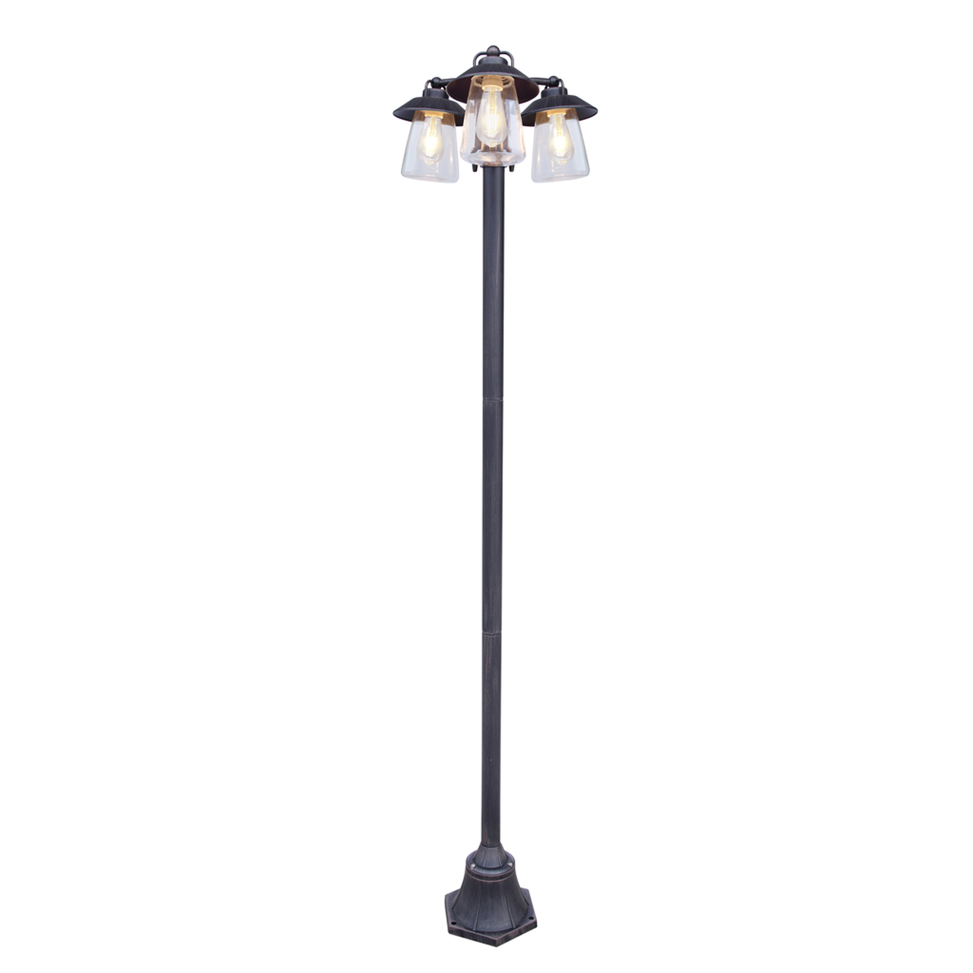LUTEC TRADITION CATE LYKTESTOLPE 3XE27 SORT RUST