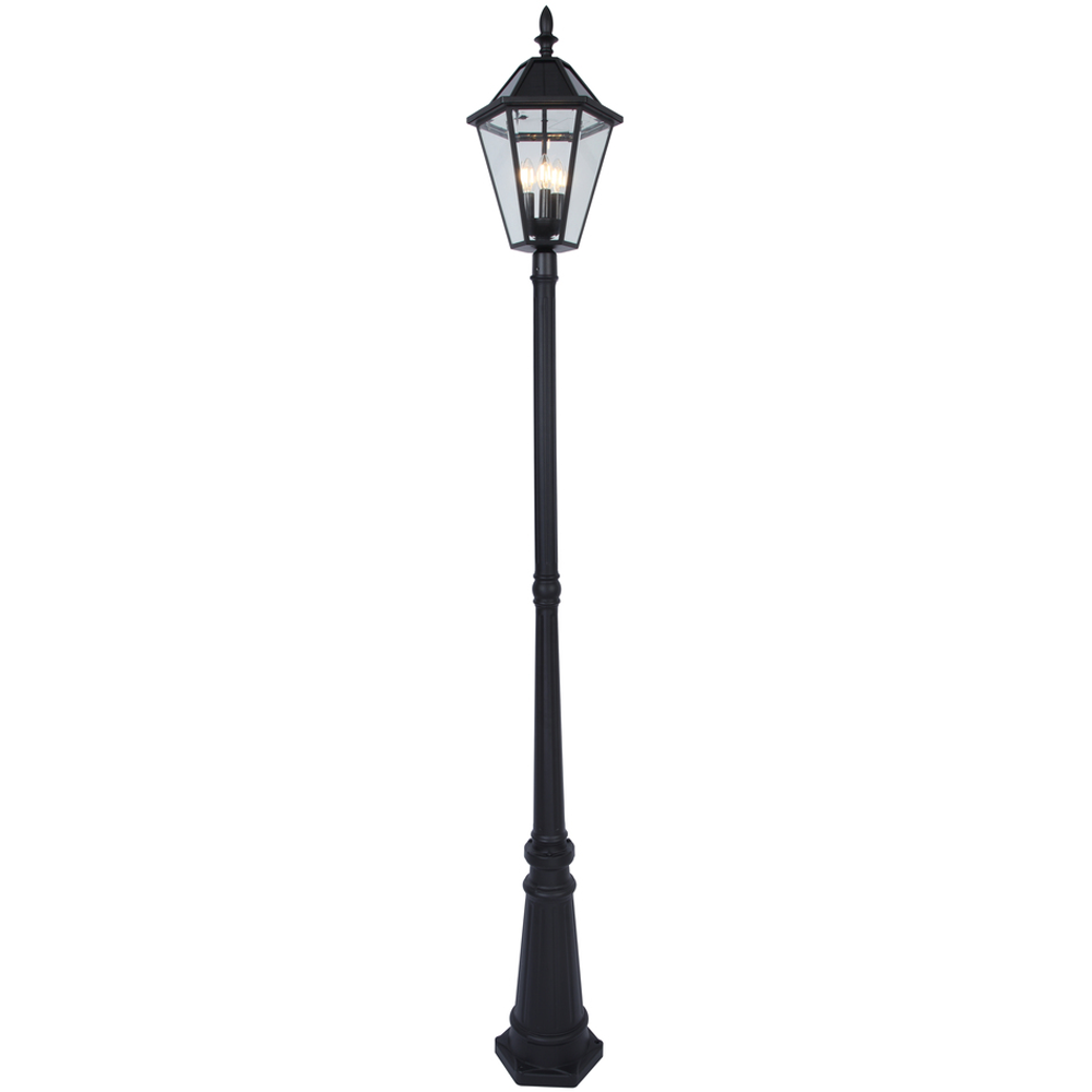 LED-solcelledrevet utelampe LONDON, svart, høyde 227 cm, IP44