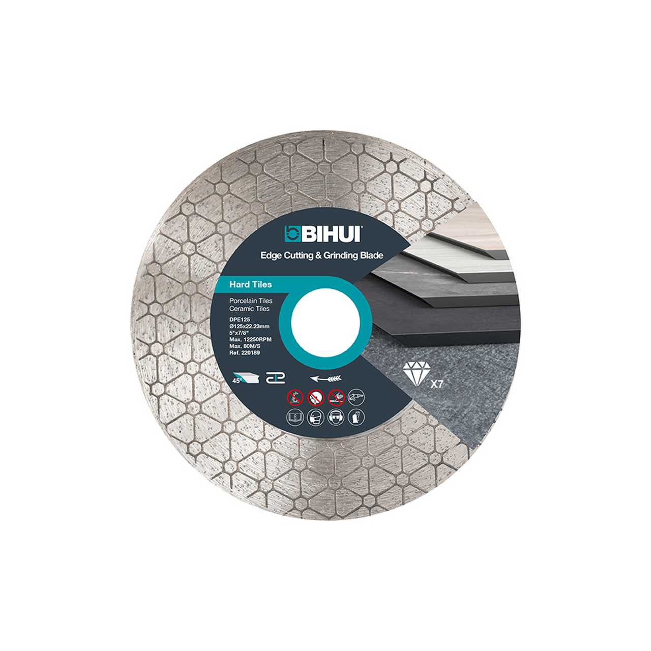 BIHUI DIAMANTBLAD HEXAGON Ø125 MM FOR KUTTING OG SLIPING DPE 125