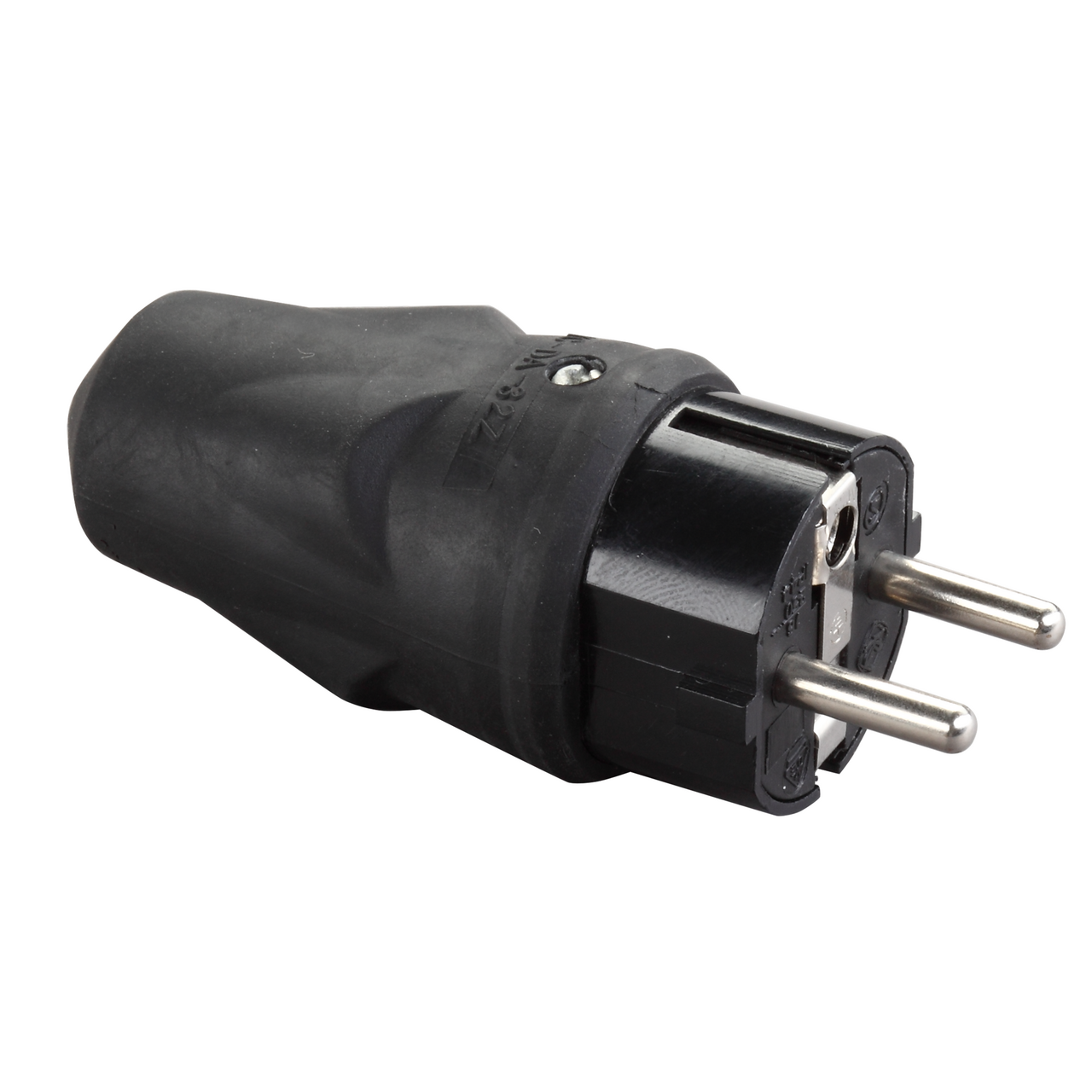 ELITECH STØPSEL M/J GUMMI IP44 SORT