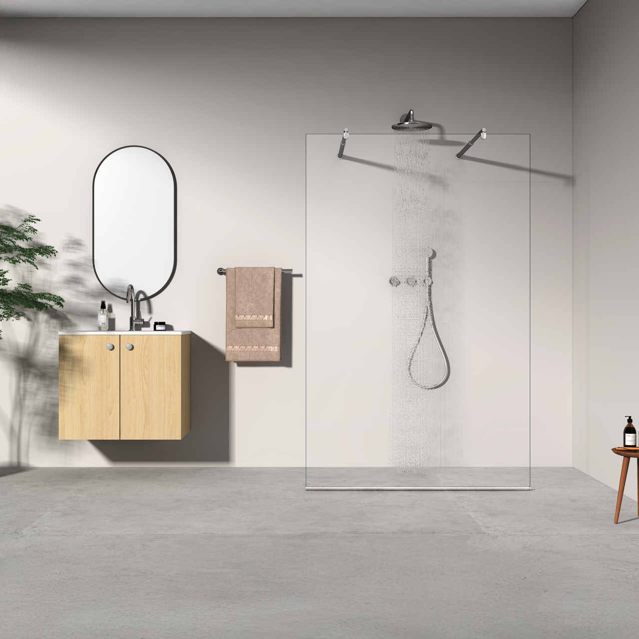 CELESTE VETRO DUSJVEGG 120X191 CM M/SIKKERHETSFOLIE