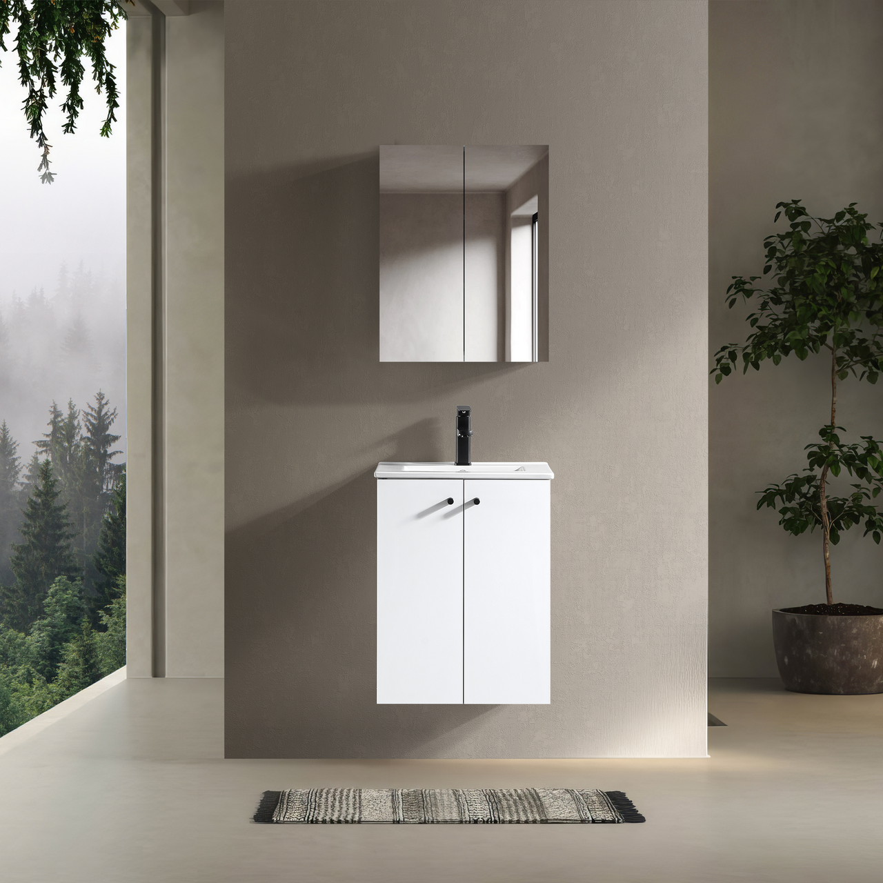 LIND SÆBY 50 BADEROMSMØBEL M/SPEILSKAP HVIT