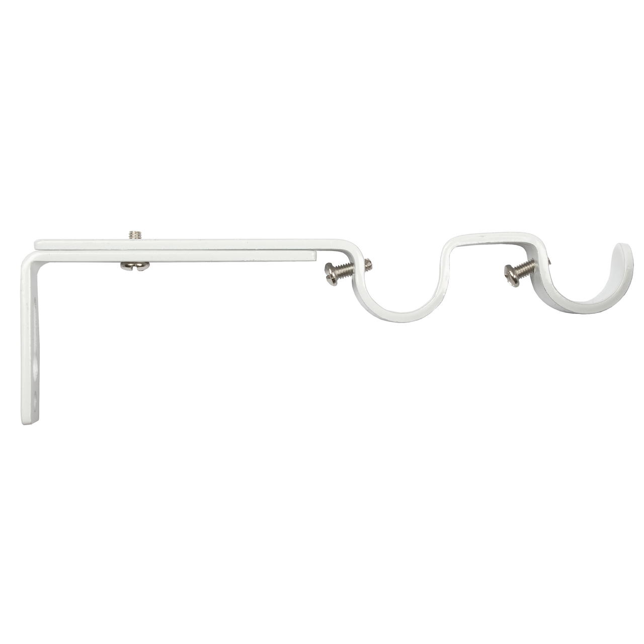 KIRSCH HOLDER DOBBEL Ø19 BLANK HVIT