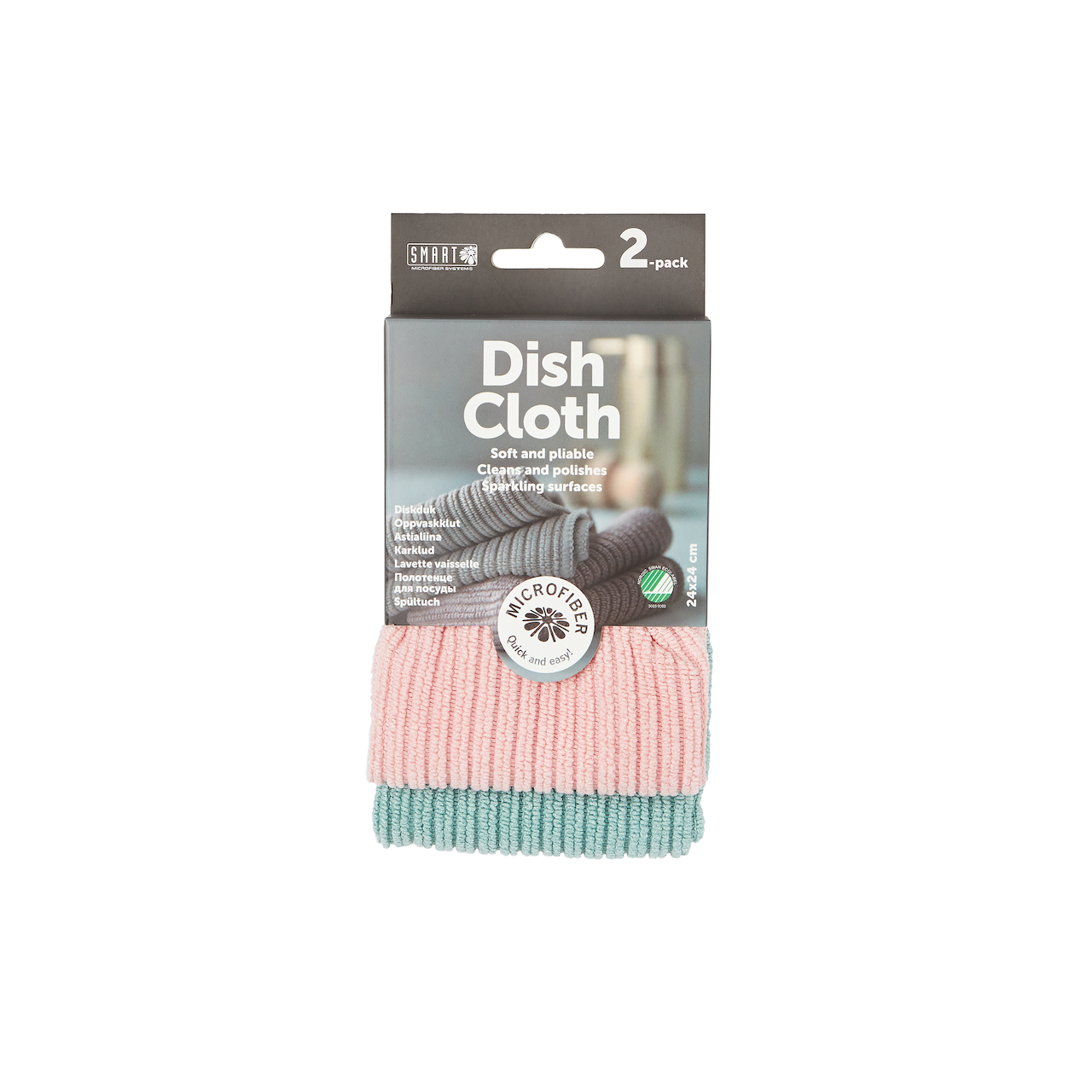 SMART MICROFIBER OPPVASKKLUT ROSA/TURKIS 2-PK