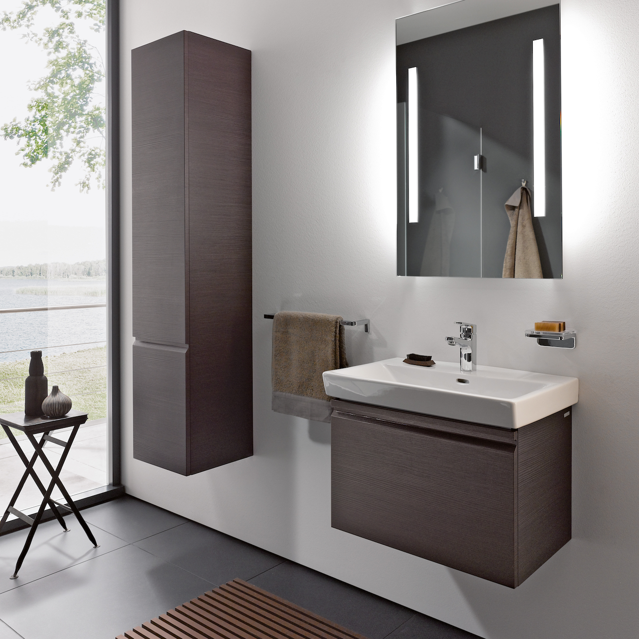 LAUFEN PRO S SERVANTSKAP 101 CM 1 SKUFF WENGE