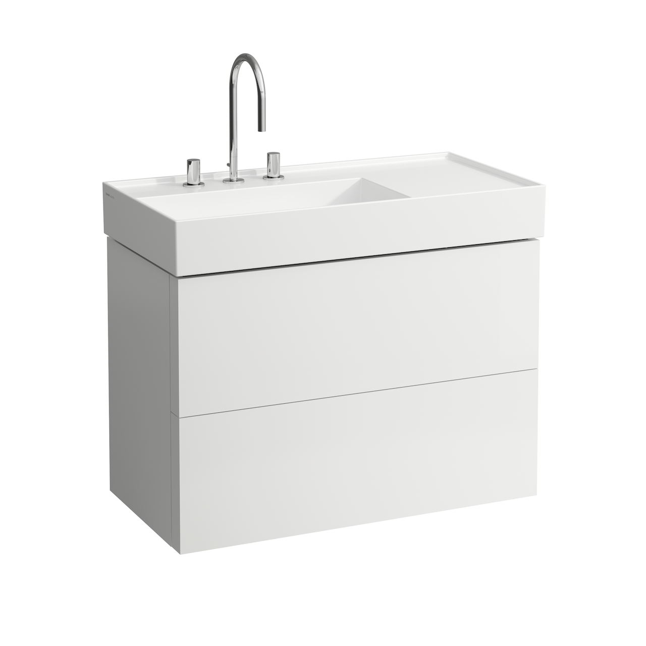 LAUFEN KARTELL SERVANTSKAP 90 CM F/HØYRESTILT HYLLE HVIT MATT