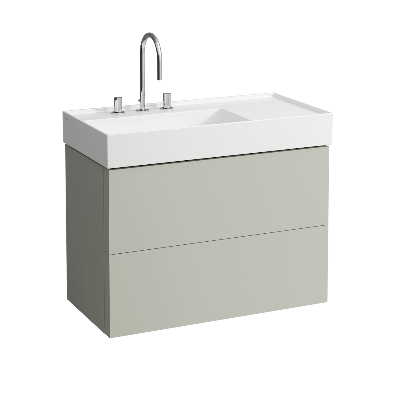LAUFEN KARTELL SERVANTSKAP 90 CM F/HØYRESTILT HYLLE PEBBLE GRÅ