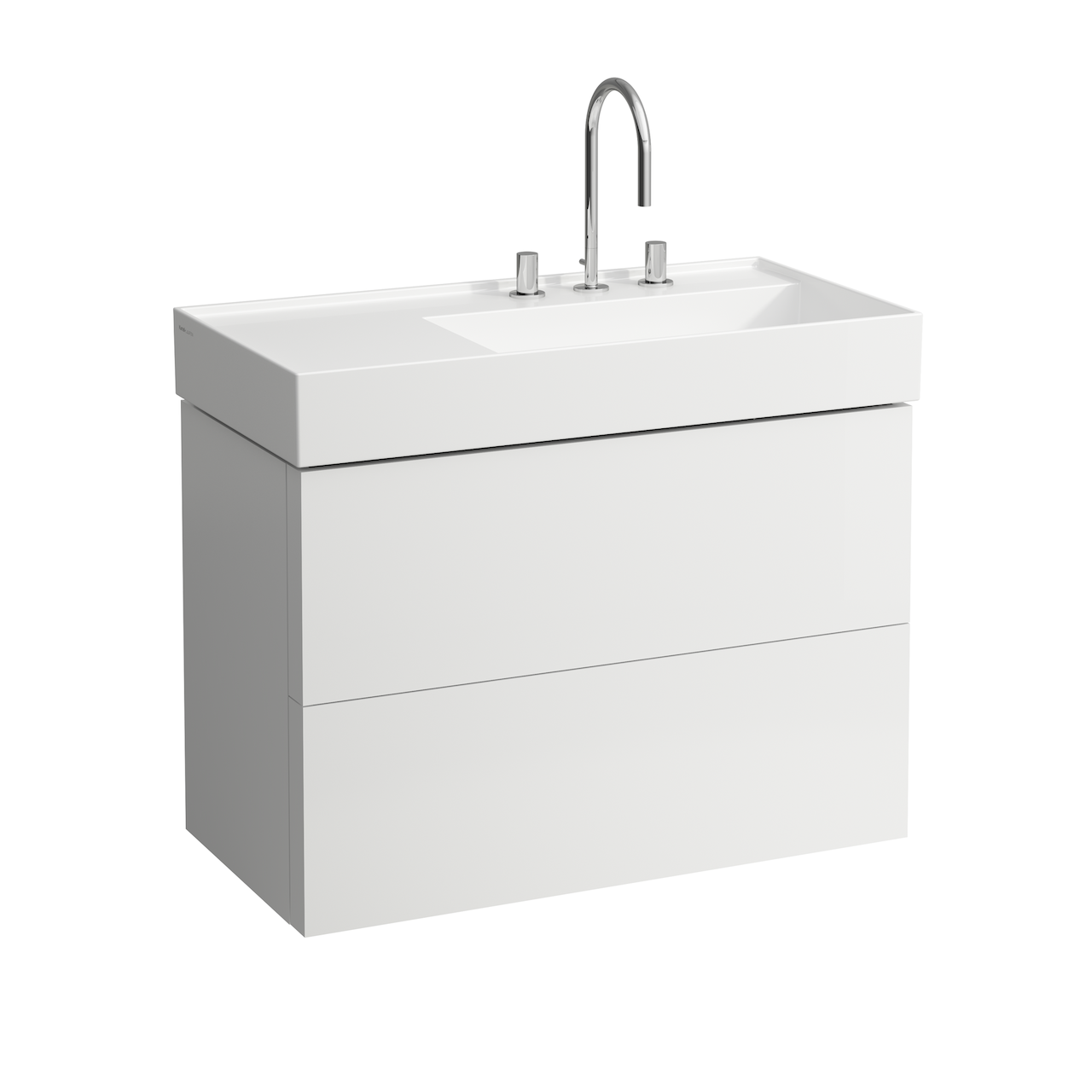 LAUFEN KARTELL SERVANTSKAP 90 CM F/VENSTRESTILT HYLLE HVIT MATT
