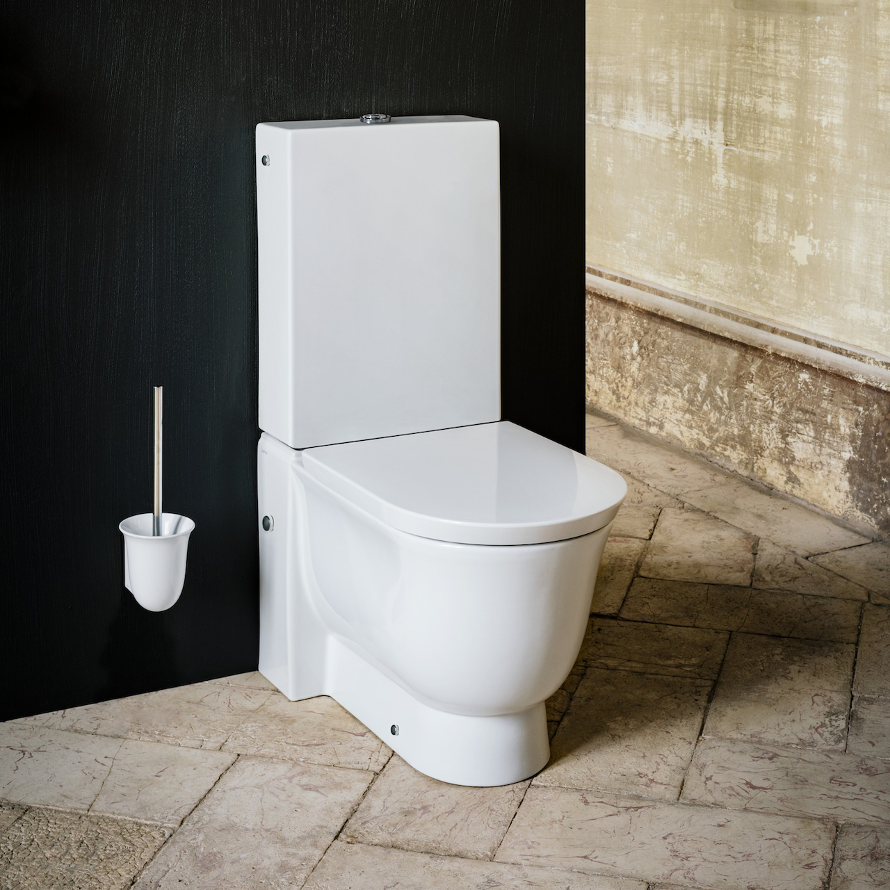 LAUFEN NEW CLASSIC TOALETTBØRSTE M/HOLDER I SAPHIRKERAMIK HVIT