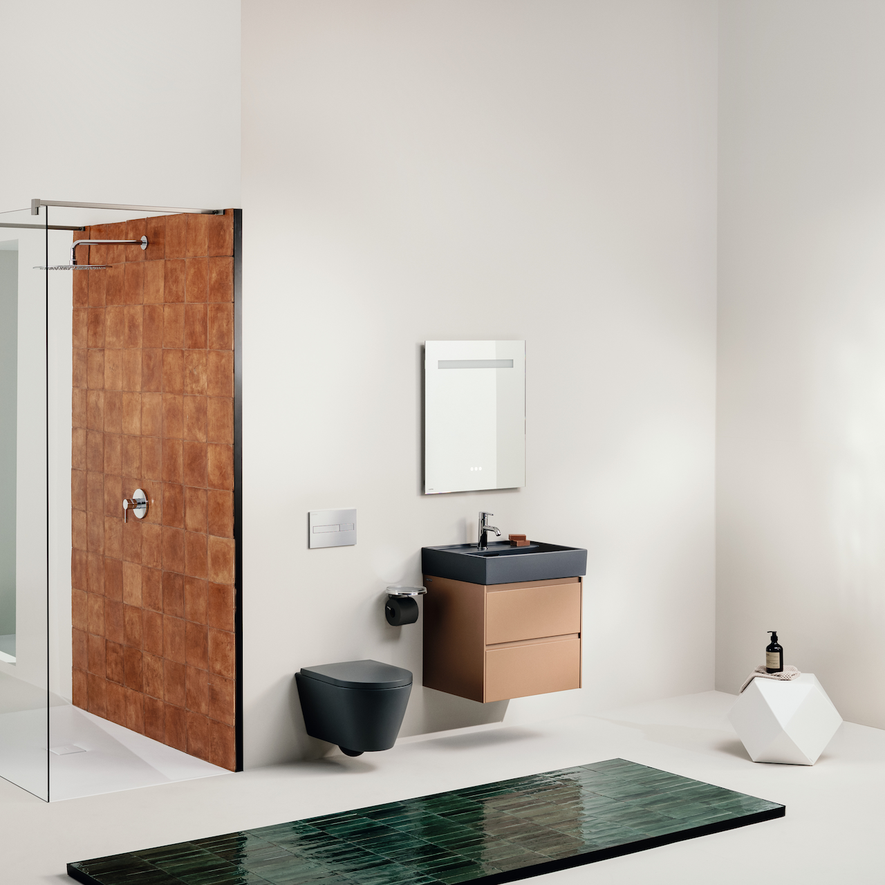 LAUFEN KARTELL KOMPAKT VEGGSKÅL RIMLESS 49X37 CM MATT SORT