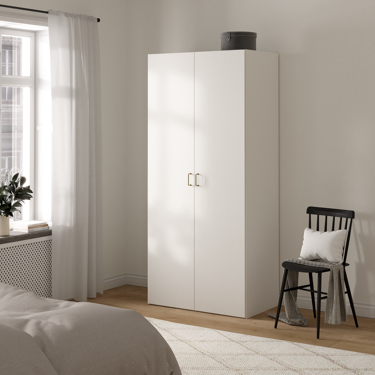 LIND NEST GARDEROBESKAP 100X220X60CM HVIT