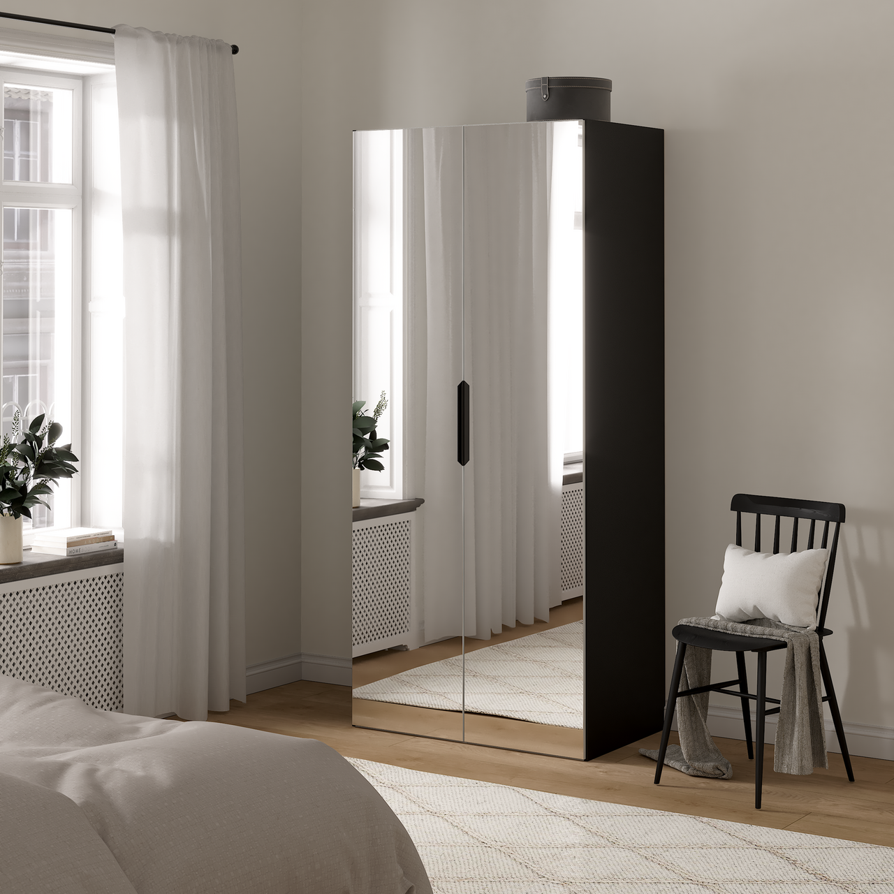 LIND NEST GARDEROBESKAP 100X220X60CM SPEIL
