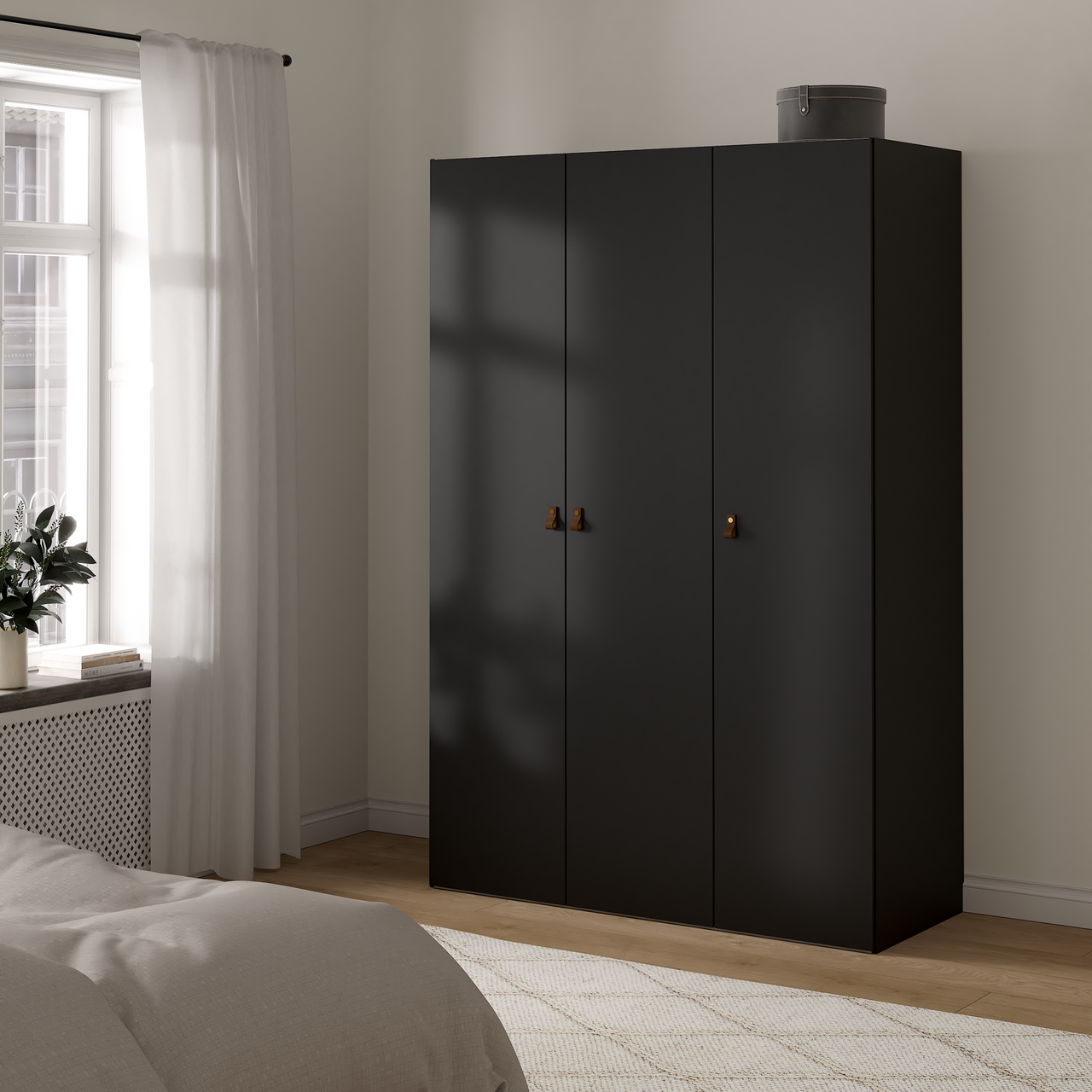 LIND NEST GARDEROBESKAP 150X220X60CM SORT