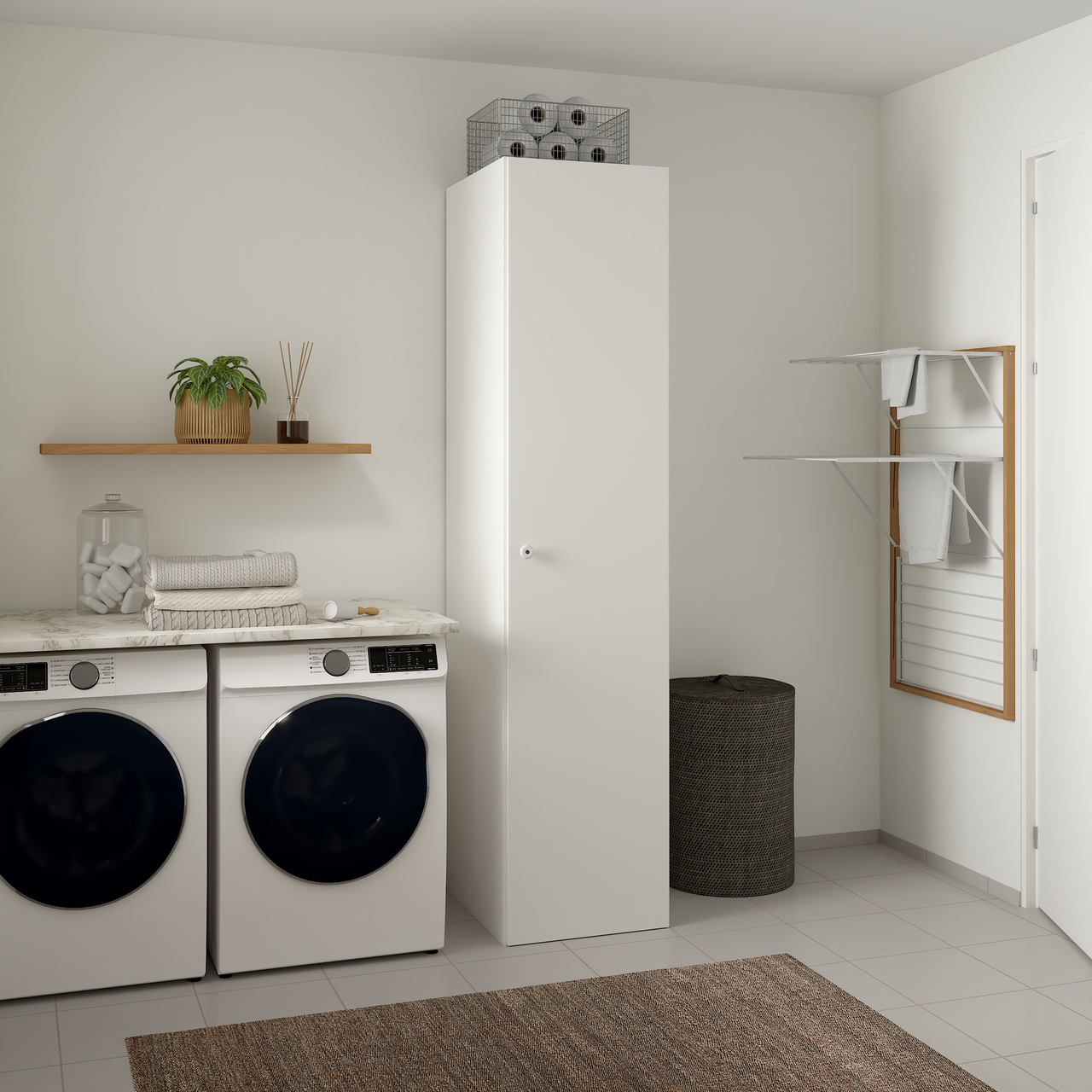 LIND NEST GARDEROBESKAP 50X220X60CM HVIT